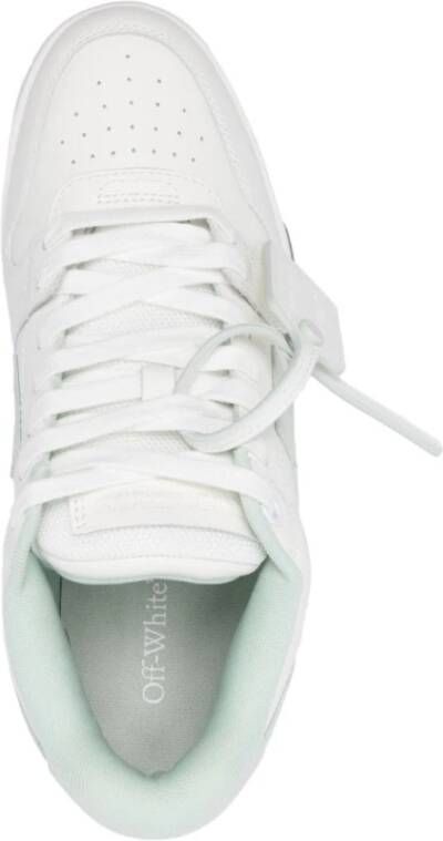 Off White Mintgroene Leren Sneakers White Heren