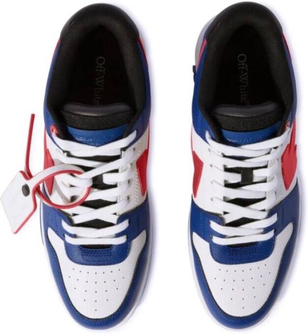 Off White Navy Blauw Leren Sneakers Pijlen Blue Heren