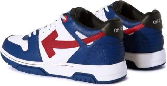 Off White Navy Blauw Leren Sneakers Pijlen Blue Heren