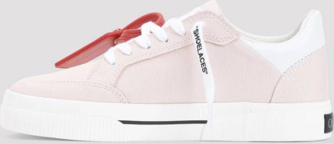 Off White Nude White Low Vulcanized Sneakers Pink Dames