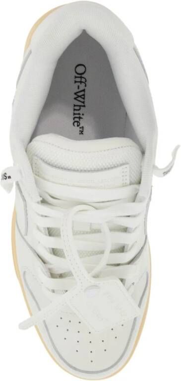 Off White Pijl Leren Sneakers met Gouden Logo White Dames