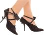 Off-White Chic Zwart Kalfsleren Pumps Met Opaque Hakken - Thumbnail 2