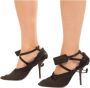 Off-White Chic Zwart Kalfsleren Pumps Met Opaque Hakken - Thumbnail 4