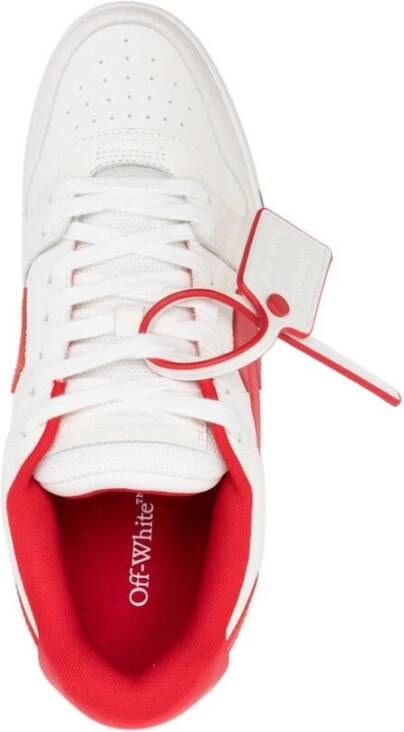 Off White Rode en witte sneaker met kenmerkend ontwerp White Heren