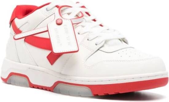 Off White Rode en witte sneaker met kenmerkend ontwerp White Heren