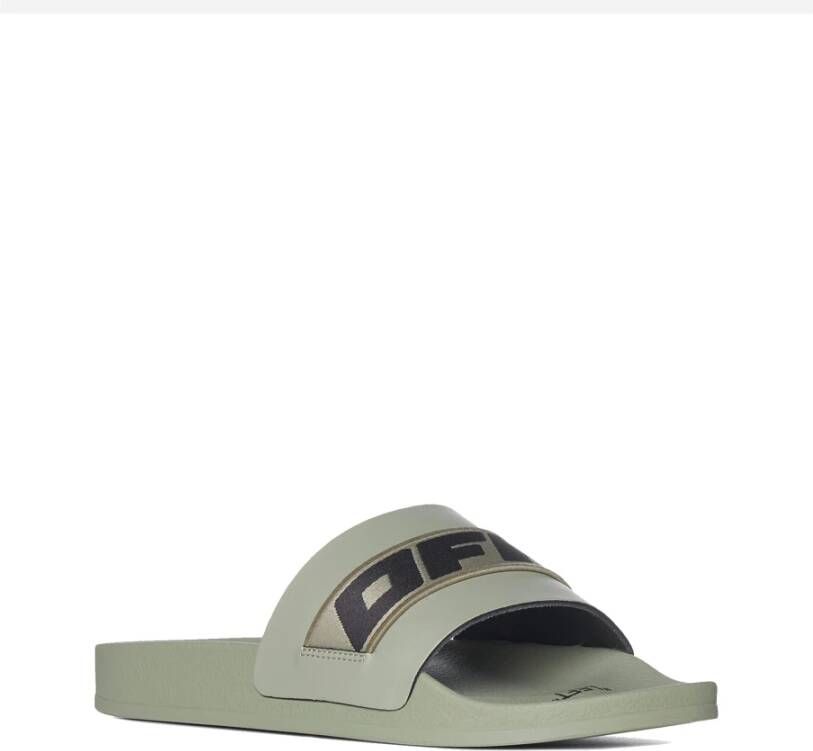 Off White Sliders Groen Heren