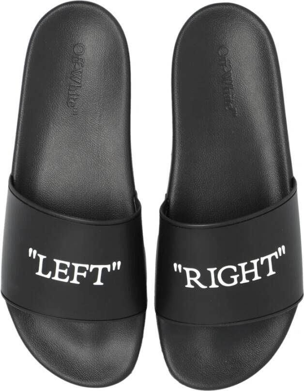 Off White Slides met reliëfletters Black Heren