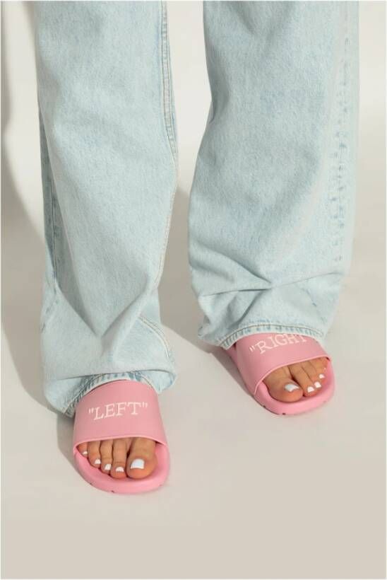 Off White Slides Quote Pink Dames