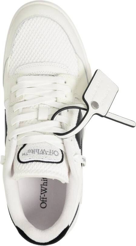 Off White Smalle Veterschoenen Effen Patroon White Heren