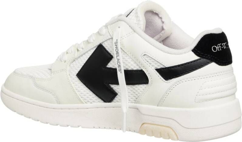 Off White Smalle Veterschoenen Effen Patroon White Heren