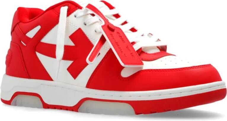 Off White Sneakers Buiten Kantoor Red Heren