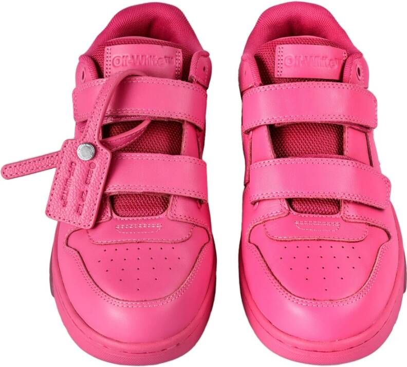 Off White Sneakers met Band in Fuchsia Pink Dames