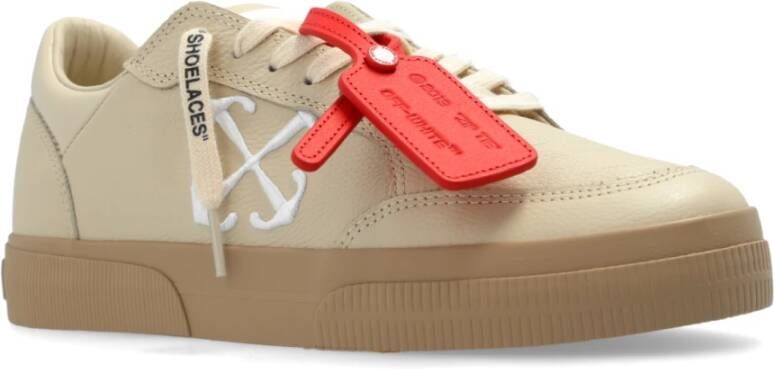 Off White Sportschoenen Nieuw Laag Gevulkaniseerd Beige Dames