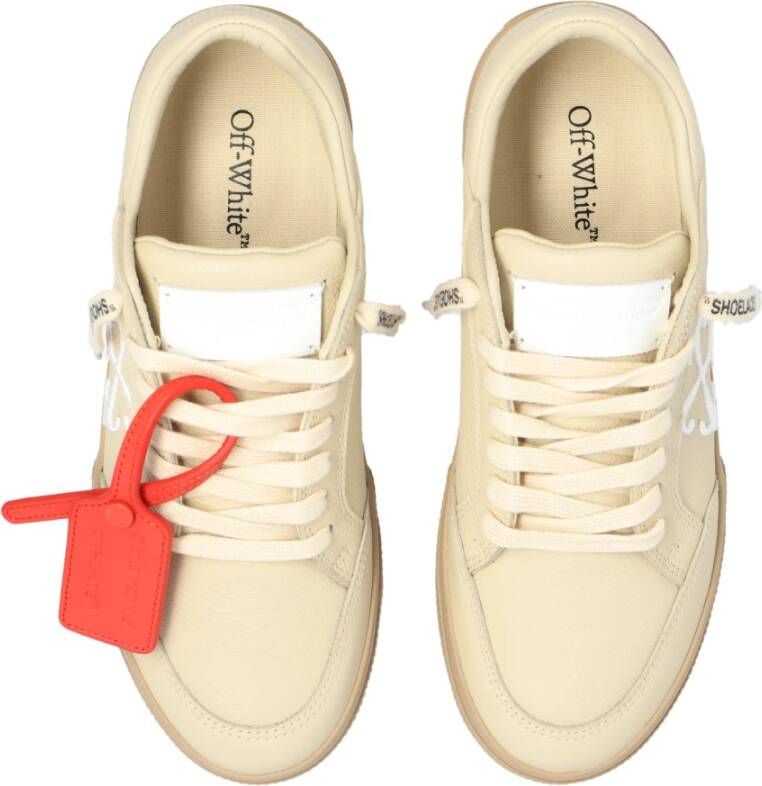 Off White Sportschoenen Nieuw Laag Gevulkaniseerd Beige Dames