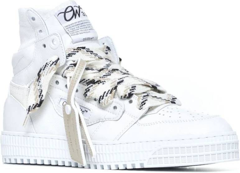 Off White Witte High-Top Sneakers met Tricolor Veters White Dames