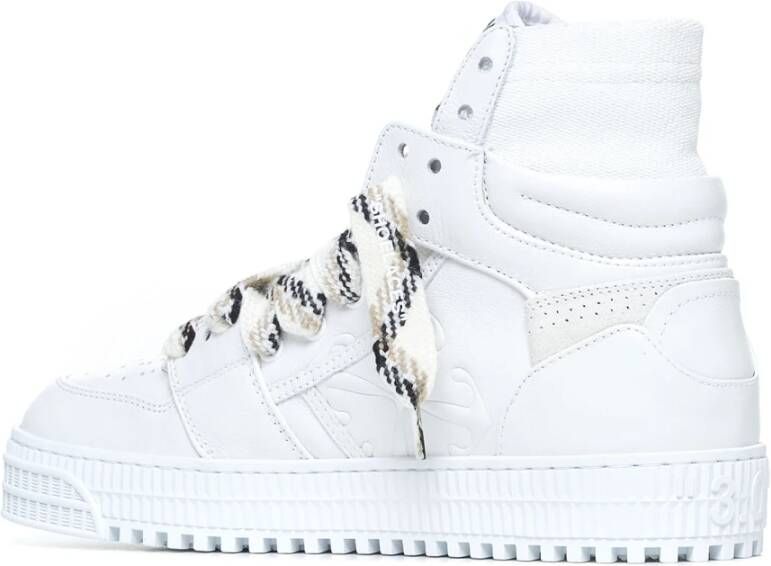 Off White Witte High-Top Sneakers met Tricolor Veters White Dames