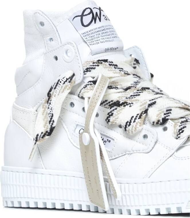 Off White Witte High-Top Sneakers met Tricolor Veters White Dames