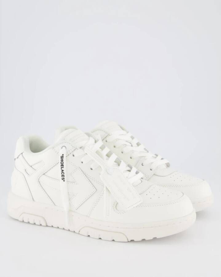 Off White Witte Leren Casual Sneakers White Heren