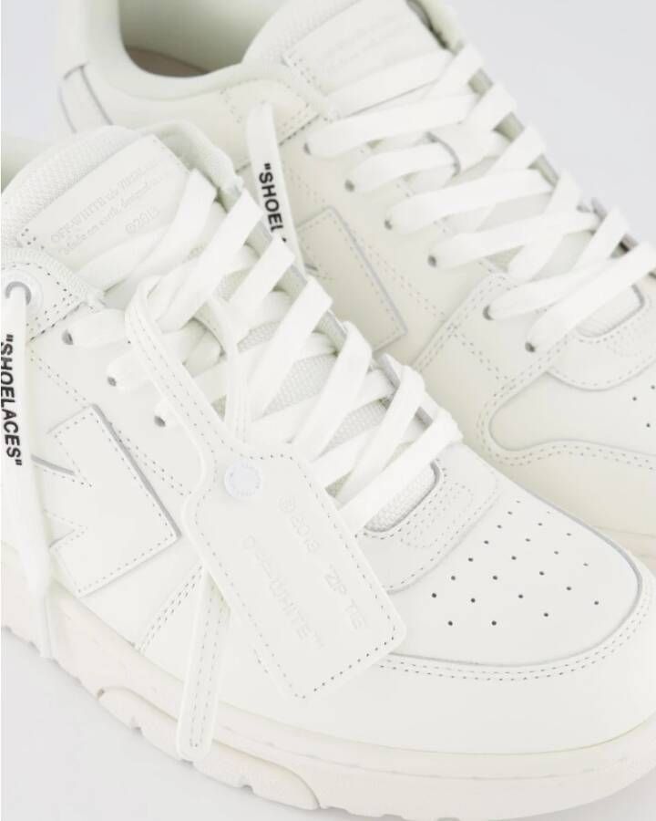 Off White Witte Leren Casual Sneakers White Heren