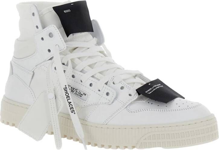 Off White Witte Leren Court Sneakers White Heren