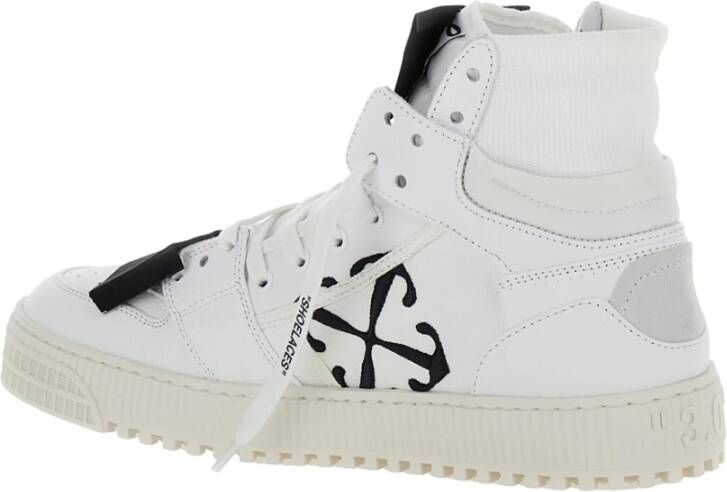 Off White Witte Leren Court Sneakers White Heren