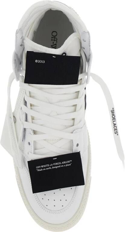 Off White Witte Leren Court Sneakers White Heren