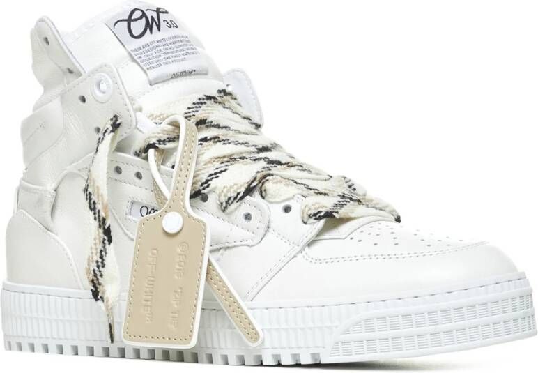 Off White Witte Leren High-Top Sneakers White Heren