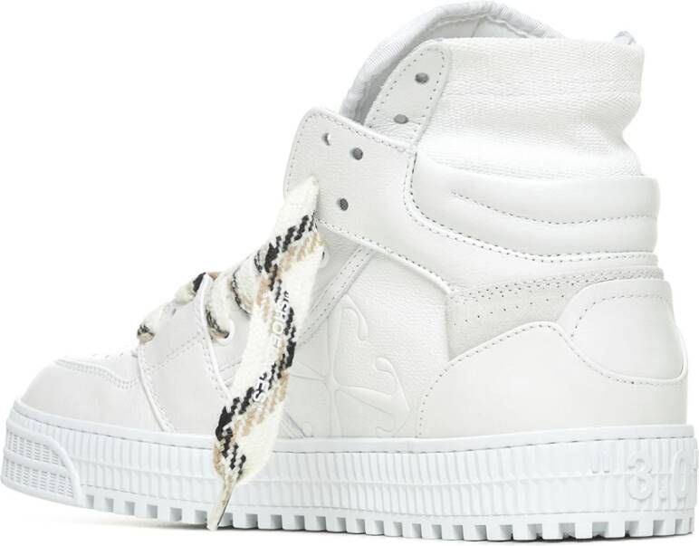 Off White Witte Leren High-Top Sneakers White Heren