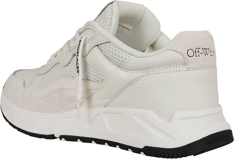 Off White Witte Leren Kick Off Sneakers White Heren