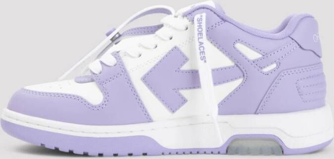 Off White Witte Leren Sneakers Chic Stijl Purple Dames