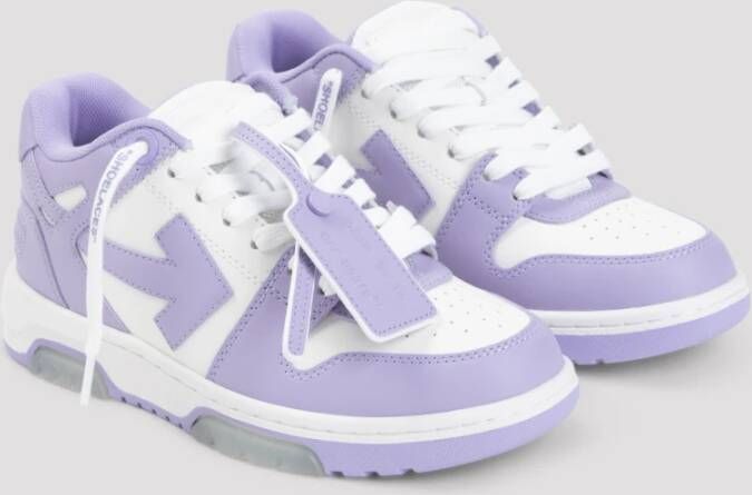 Off White Witte Leren Sneakers Chic Stijl Purple Dames