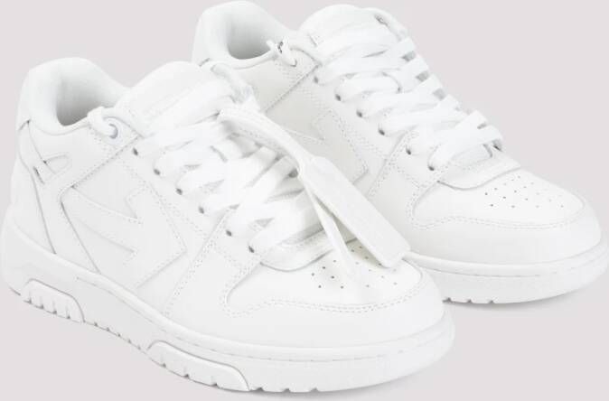 Off White Witte Leren Sneakers Chic Stijl White Dames