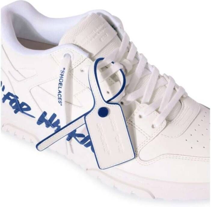 Off White Witte leren sneakers met handtekening motieven White Heren