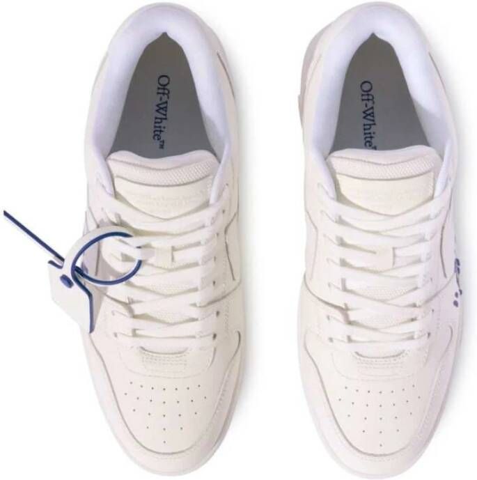 Off White Witte leren sneakers met handtekening motieven White Heren