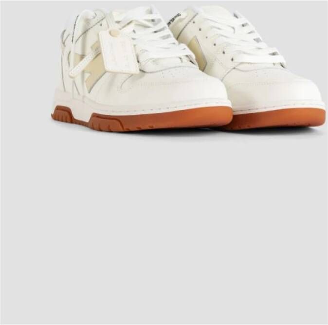 Off White Witte leren sneakers met oranje zool White Heren