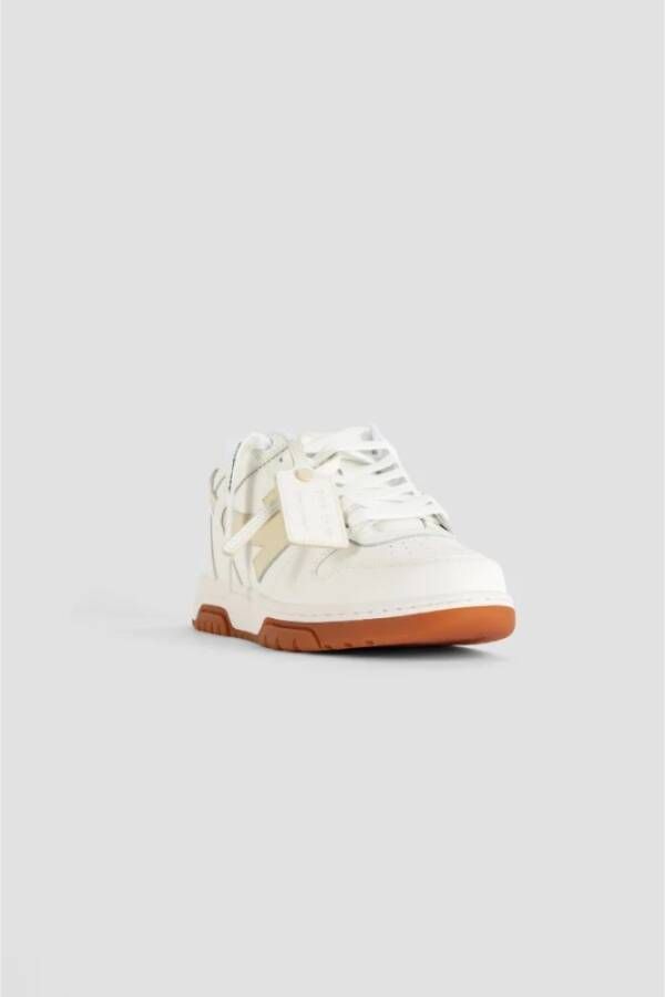 Off White Witte leren sneakers met oranje zool White Heren