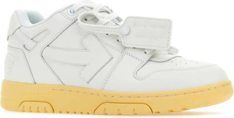 Off White Witte leren sneakers voor op kantoor Wit Heren