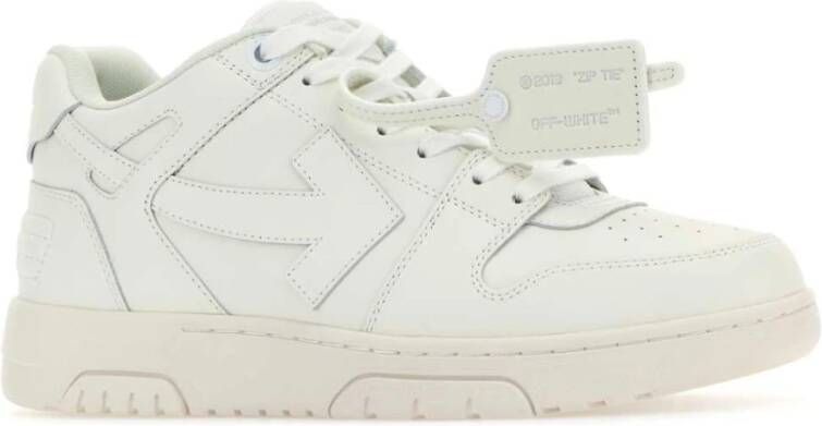 Off White Witte Leren Sneakers White Heren