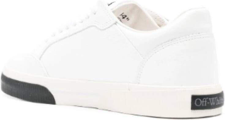 Off White Vulcanized Leren Sneakers Wit-Zwart White Heren