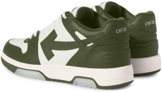 Off White Witte Sneaker met Pijlenmotief Green Heren