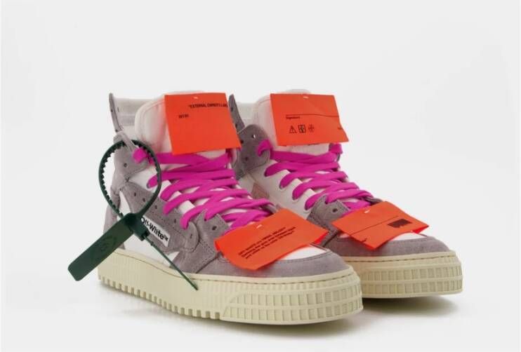 Off White Witte Sneakers van Suede Mix met Multicolore Design Meerkleurig Dames