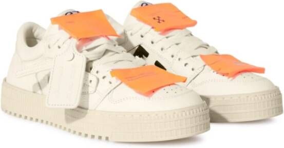 Off White Witte Veterschoenen met Logo White Dames