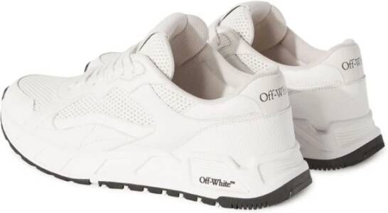 Off White Witte Veterschoenen met Mesh Panelen Wit Dames