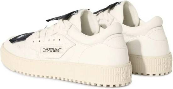 Off White Witte Vetersneaker met Geribbelde Zool White Heren