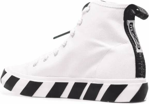 Off White Witte Vulcanized High Top Sneakers White Heren