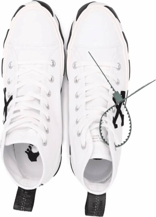 Off White Witte Vulcanized High Top Sneakers White Heren