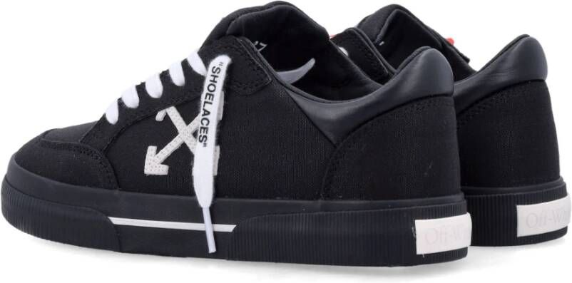 Off White Witte Vulcanized Katoenen Sneakers Vrouwen Black Dames