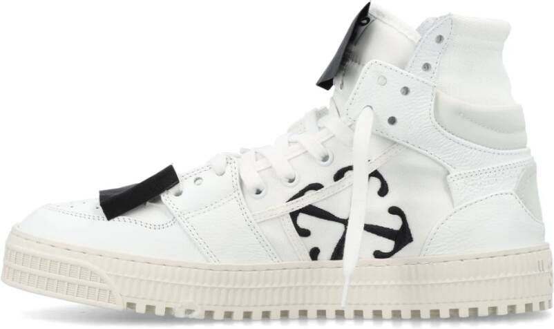 Off White Witte Zwarte Leren High-Top Sneakers White Dames