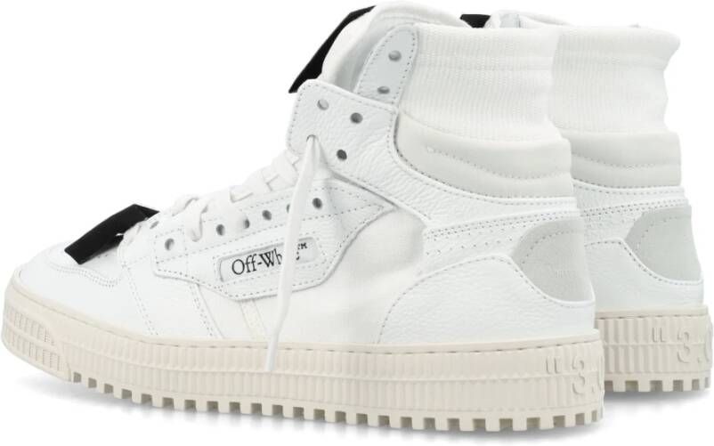 Off White Witte Zwarte Leren High-Top Sneakers White Dames