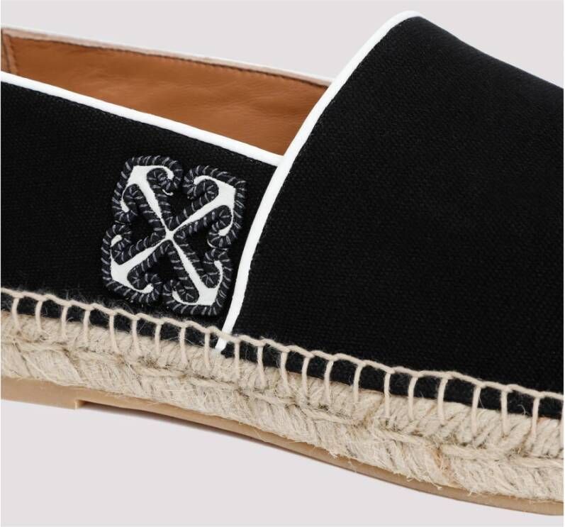 Off White Zwart Wit Katoenen Espadrilles Black Heren